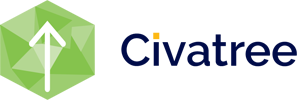 Civatree logo, a green hexagon with an arrow pointing upward